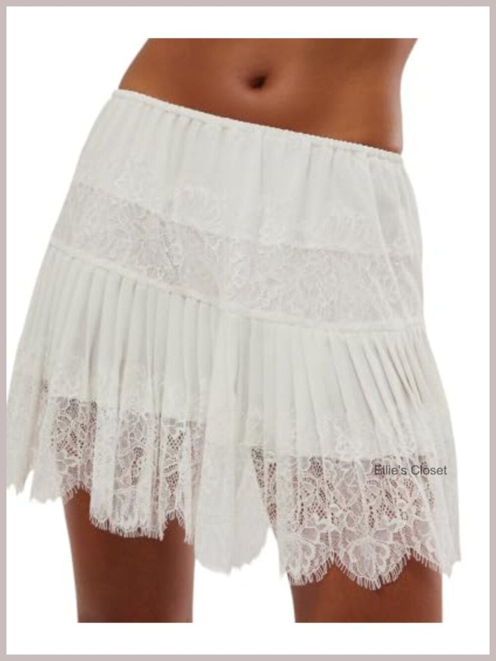 Women Lace Mini Skirt Ruffle Layered Flowy Half Slip Underskirt